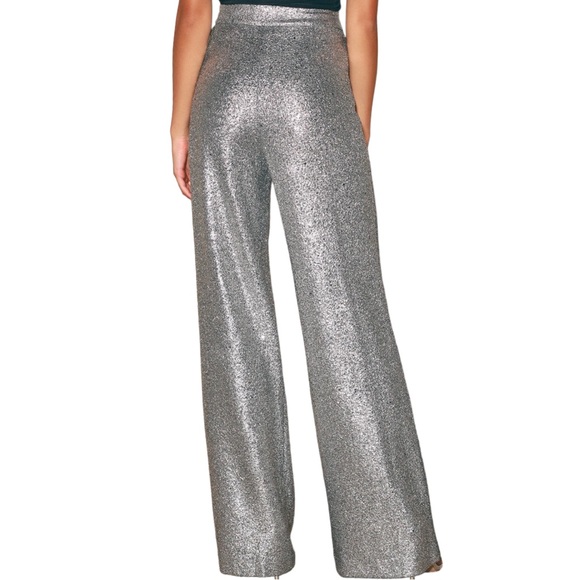 Neon Blonde x Free People Liquid Gold Metallic XS Wide-Leg Stretch High Waist - Picture 6 of 8